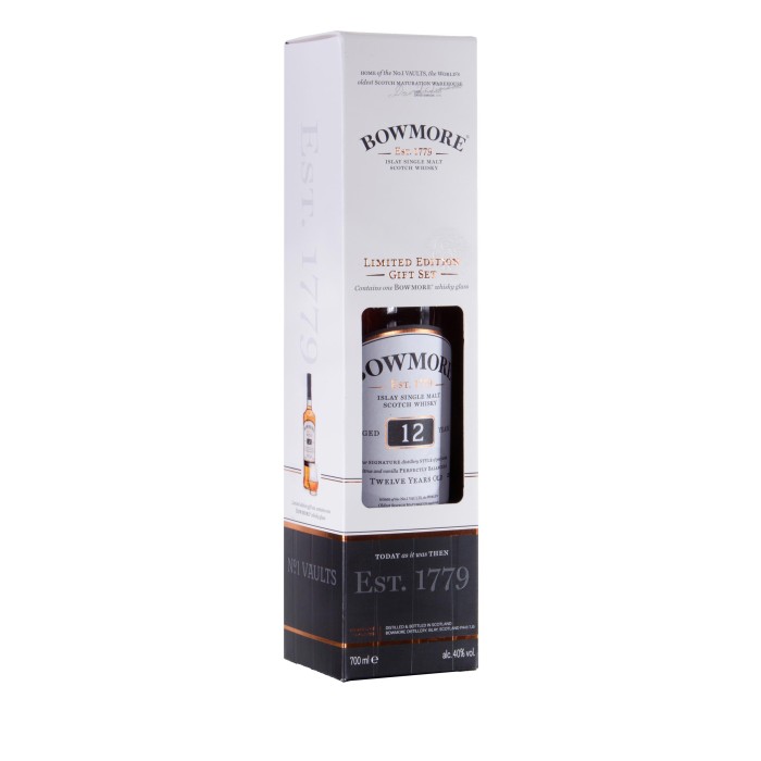 Bowmore 12 Year Old & Single Glass Gift Pack